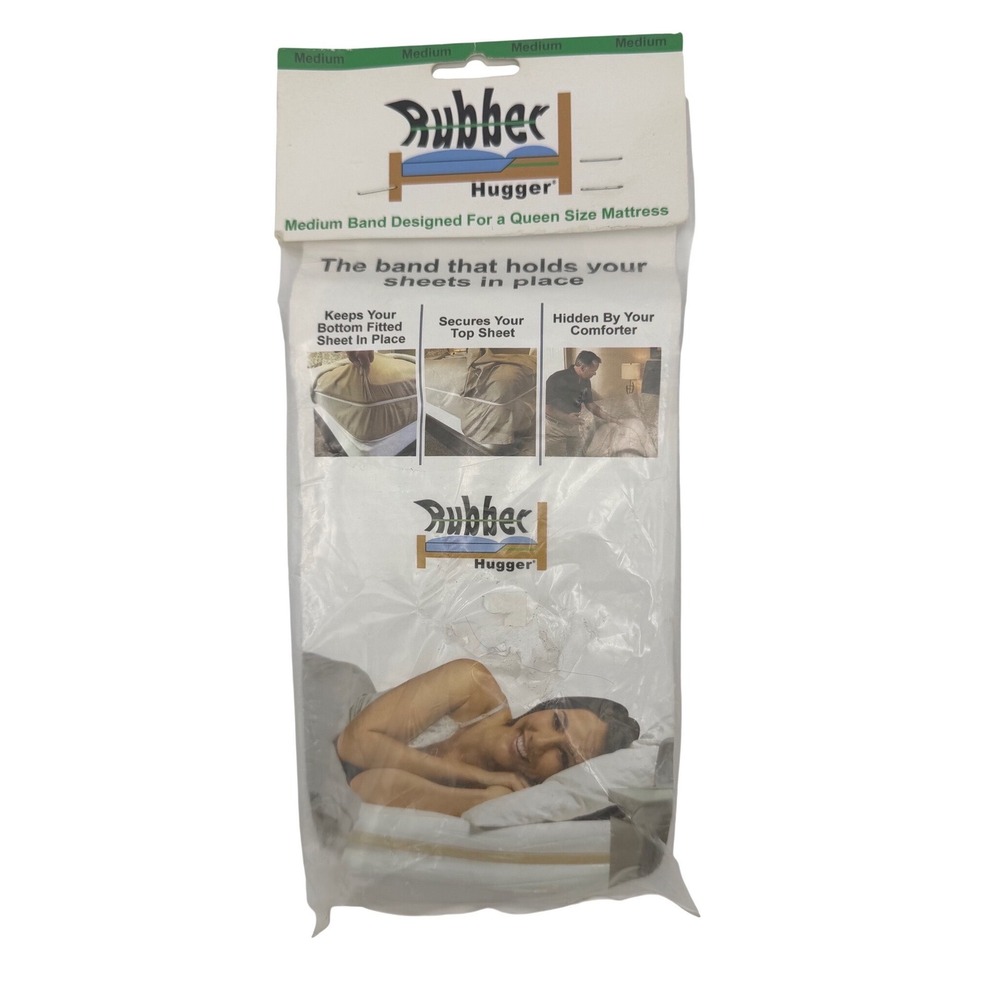 Rubber Hugger Medium Band for Queen Size Mattress Bed Sheet Holder White New